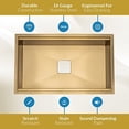 thumbnail image 6 of STRICTLY SINKS 32” Gold Work Station Kitchen Sink Undermount - Single Bowl Square Drain Stainless Steel 16 Gauge with Single Strainer Square Drain, 6 of 10