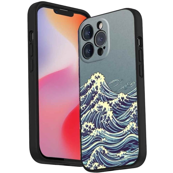 Waves-4 Phone Case, Degined for iPhone 14 Pro Max Case Men Women, Flexible Silicone Shockproof Case for iPhone 14 Pro Max