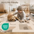 thumbnail image 4 of ODIKA 3'x5' Brown Geometric Pattern Design Washable Area Rug Modern Abstract Style with Mocha Accents Non-Slip, Flatweave, Easy Care for Hallway, Laundry Room, 4 of 7
