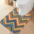 thumbnail image 2 of Yayeee Bath Rug for Bathroom Floor Non Slip Rectangle Fluffy Soft Absorbent Mat, 16"x24", Orange Geometric, 2 of 7