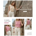 thumbnail image 4 of BTFBM Crochet Tops for Women Sleeveless Knit Sweater Vest Tank Top Summer Spring Cover Ups Beach Vacation Clothes, 4 of 10