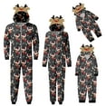 thumbnail image 6 of Baqcunre Family Christmas Pajamas Matching Sets,Women Mom Merry Christmas Sets Dark Grey Prints Hooded Zipper Jumpsuit Family Outfit Lounge Set,Pajamas For Women Christmas Pajamas Dark Gray L, 6 of 8