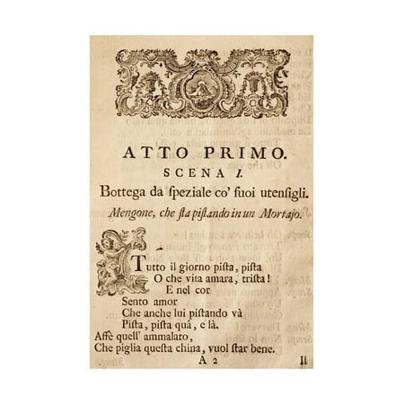 Act I, Scene I, from Operetta Apothecary, Music by Franz Joseph Haydn Print Wall