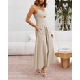 thumbnail image 5 of BTFBM Women Spaghetti Strap Midi Summer Dresses Sleeveless V Neck Cutout Slit Casual Beach Party Maxi Dress Pockets, 5 of 8