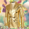 thumbnail image 2 of sususu Mens Cotton Blazer,Mens Casual Jackets,Carnival Shiny Double Suit Jacket Fashionable Casual Leather for Stylish Modern Wardrobe, 2 of 6