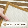 thumbnail image 3 of Long Bathroom Rugs, Fluffy Comfy Microfiber Bath Mat for Tub, Non Skid Washable Absorbent Bath Rug Runner, Modern Geometric Brown Shower Mat for Bathroom Tub Shower, 18x47 inch, 3 of 6