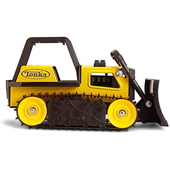 Tonka Toughs Camion Bulldozer en Acier No 92961 et Casque de Construction Rigide Jaune Uni - Camion Tonka