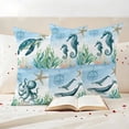 thumbnail image 3 of Outdoor Pillow Covers Nautical Turtle Whales Octopus Waterproof Pillow Cases 20x20 Set of 2, Summer Ocean Beach Theme Throw Pillow Cover Pillowcase for Patio Balcony Couch Garden, 3 of 9