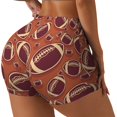 thumbnail image 1 of Balery American Football1 Pantalones cortos de entrenamiento estampados para mujer, sin costuras, ajustados, para gimnasio, yoga, correr, deportes, ejercicio activo, fitness.-Large, 1 of 8