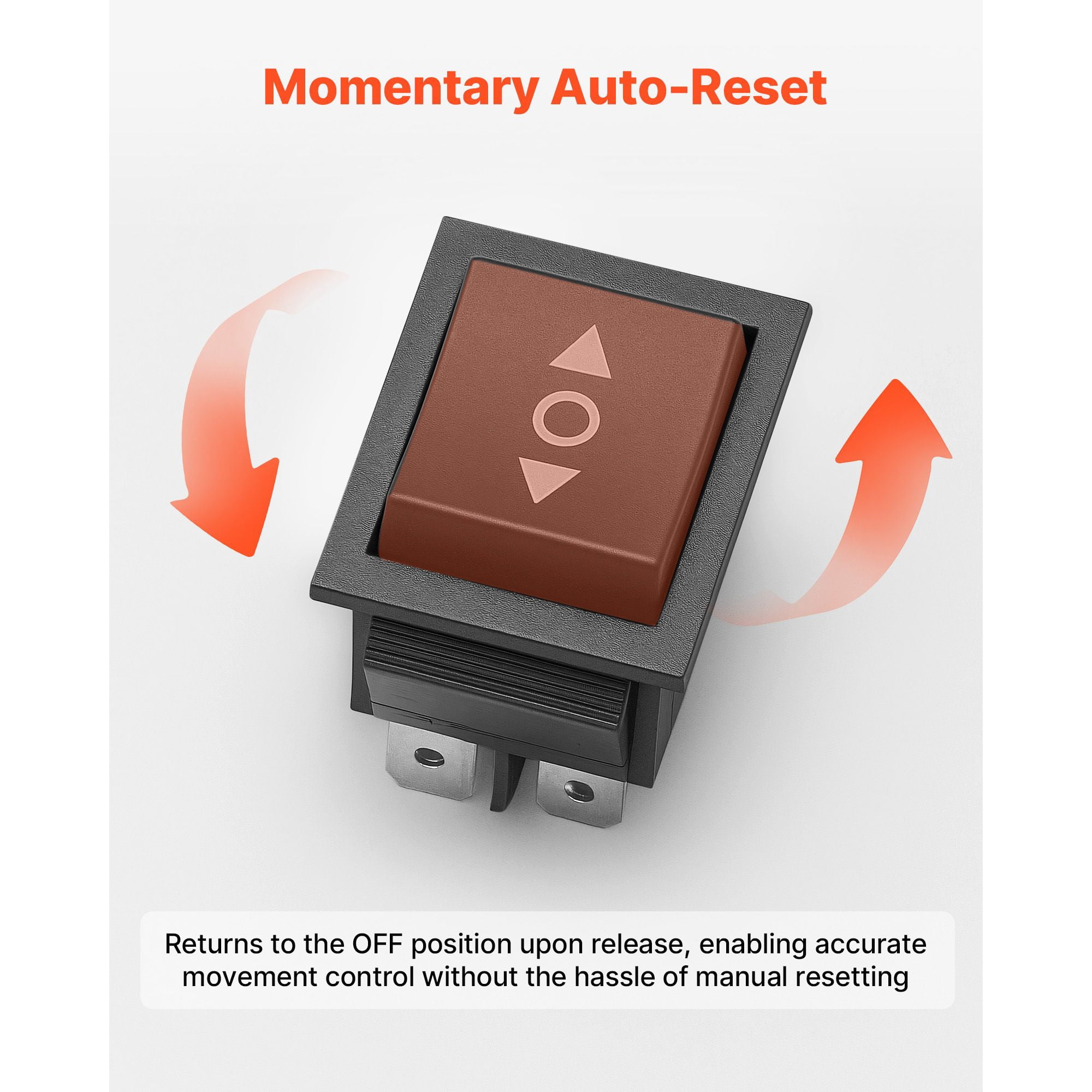 Rocker Switch, 6 Pin Momentary DPDT Rocker Switch, 3-Position (ON)-Off-(ON) Polarity Reversing Switch AC 250V/16A 125V/ 20A for Auto Car Boat Household Appliances