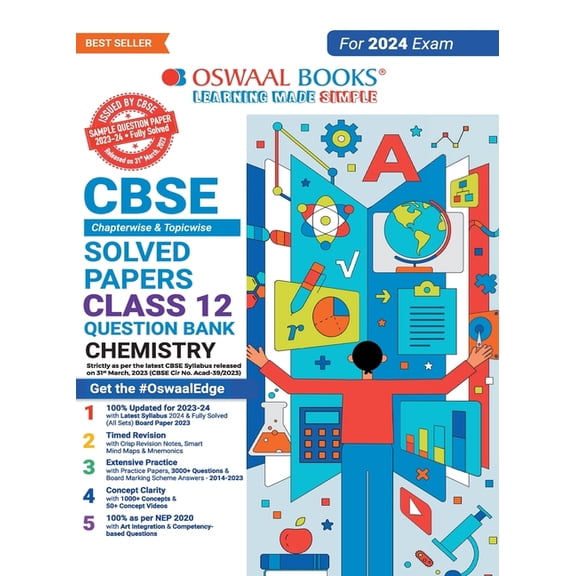 Oswaal CBSE Class 12 Chemistry Question Bank 2023-24 Book, (Paperback)