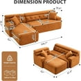 thumbnail image 4 of FFH 104.7" Cloud Sectional Sofa Couch with L-Shape Chaise,Modern Cloud Sleeper Sofa with Deep Seat,Modular Sectional Sofa Couches for Living Room,Apartment,Office,No Assembly Required(Orange), 4 of 10