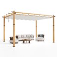 thumbnail image 4 of Studyset Outdoor Pergola, Heavy-Duty Aluminum Patio Pergolas and Gazebos Clearance with Retractable Canopy Sun Shade, UV-Resistant Metal Pergola for Existing Deck, Backyard Garden Porch, 4 of 8