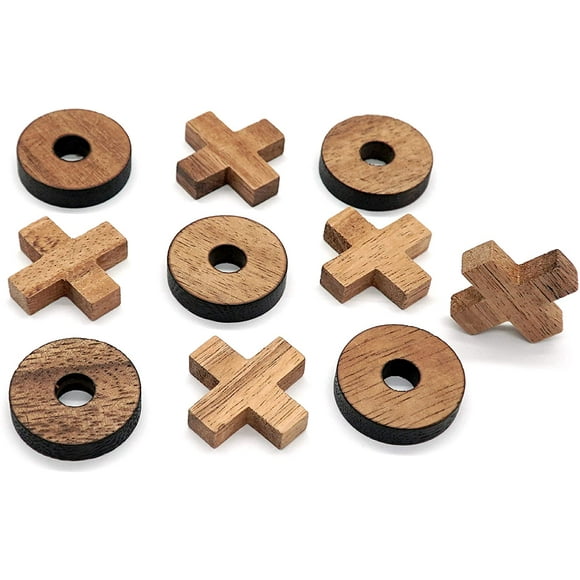 FFIY Tic Tac Toe Wooden Board Game Table Toy Player Room Decor Tables Family XOXO Decorative Pieces Adult Rustic Kids Play Travel Backyard Discovery Night Level Drinking Romantic Decorations