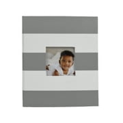 New View Gifts Grey Stripe Photo Album with Framed Front, Holds 208 Photos 4"x6" Photos