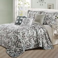 thumbnail image 2 of Home Soft Things 6 Piece Printed Microfiber Quilt Set - Ravello Scroll - Teal - Queen (90" x 90"), 2 of 8