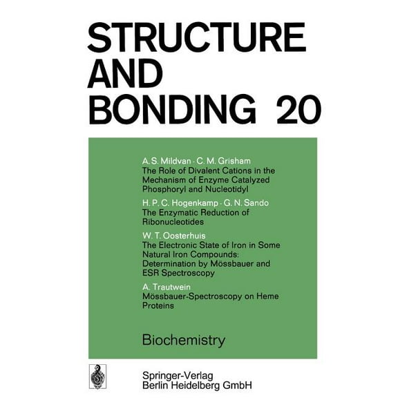 Structure and Bonding Biochemistry, Book 20, (Paperback)