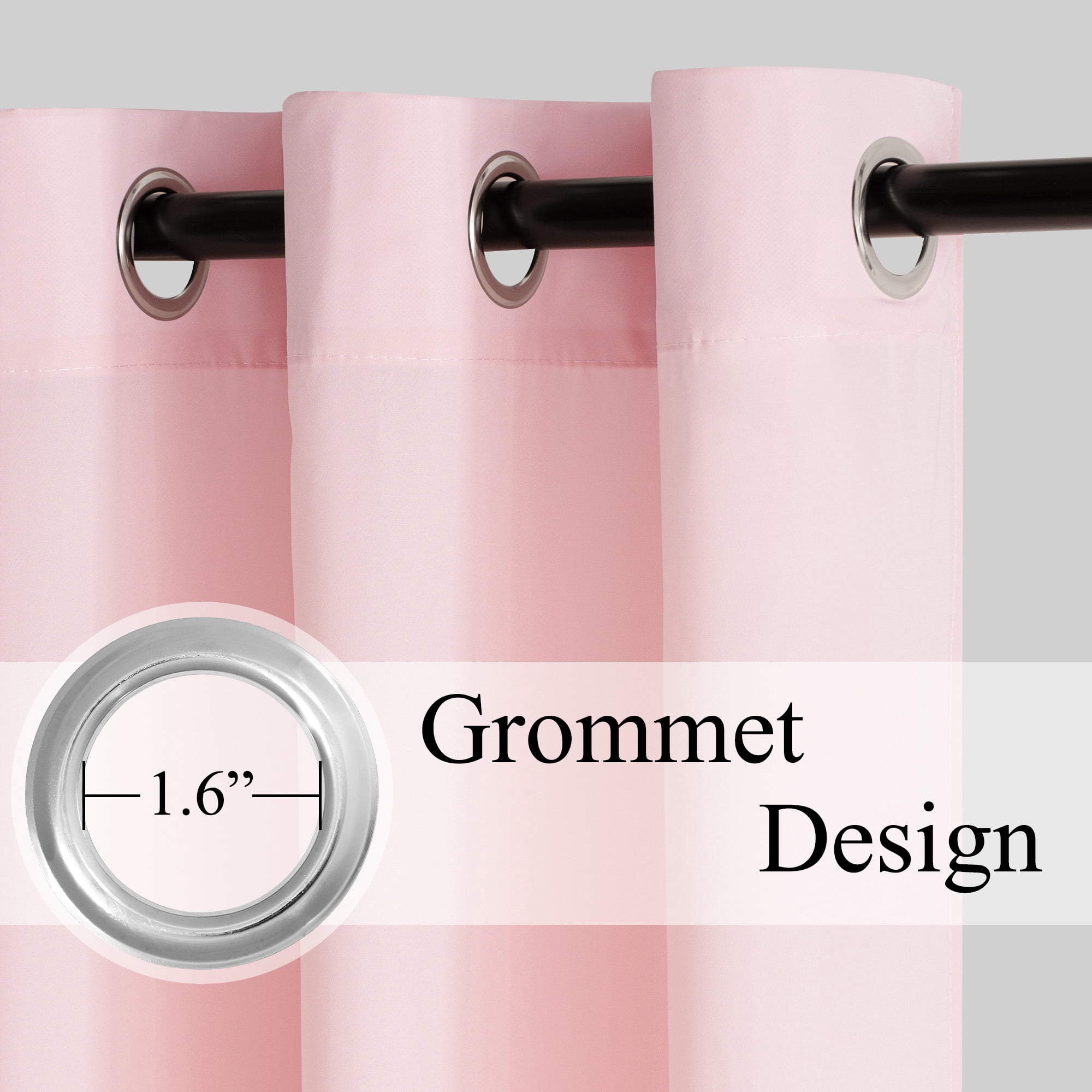 NICETOWN Privacy Sheer Curtains for Kitchen, Grommet Curtains Non-See-Through Light Filtering Window Drapes for Living Room, Baby Pink, 52"x72", 2 Panels