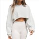 thumbnail image 1 of Sudaderas de Larga con Globo para Mujer, Sudaderas , Cuello Redondo Extragrande Gris L, 1 of 8