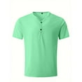 thumbnail image 4 of Dagegui Men's V-Neck Green T Shirt Cotton Short Sleeve Summer Basic T-Shirt Solid Color Slim Fit Workout Muscle Gym Tee Tops 2X, 4 of 4