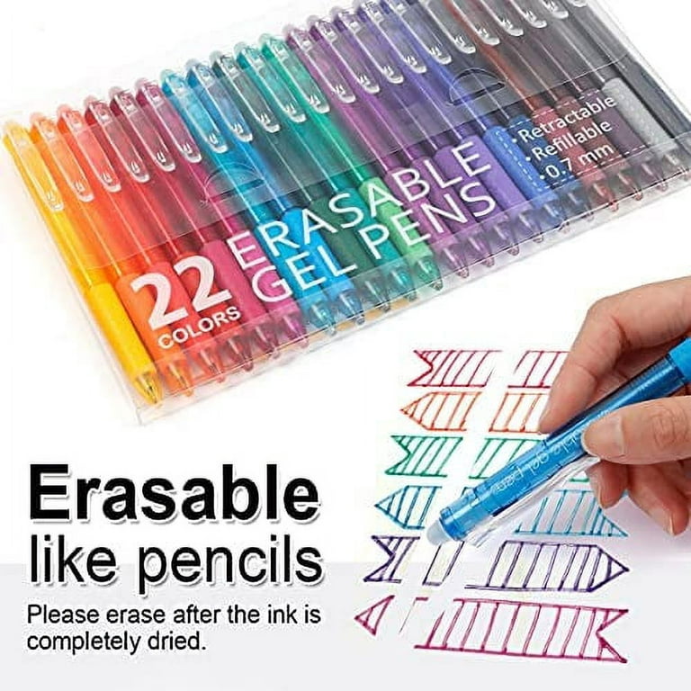 Erasable Gel Pens, Lineon 15 Pack Red Retractable Erasable Pens Clicker, Fine Point, Make Mistakes Disappear, Red Ink for Writing Planner and