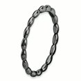 thumbnail image 3 of 925 Sterling Silver Black Plated Rice Bead Stackable Ring Fancy/, 3 of 8