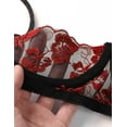 thumbnail image 6 of Aiihoo Women's Embroidery Lace Lingerie Set Spaghetti Straps Exposed Breasts Bra Top with G-string Briefs Red One Size, 6 of 7