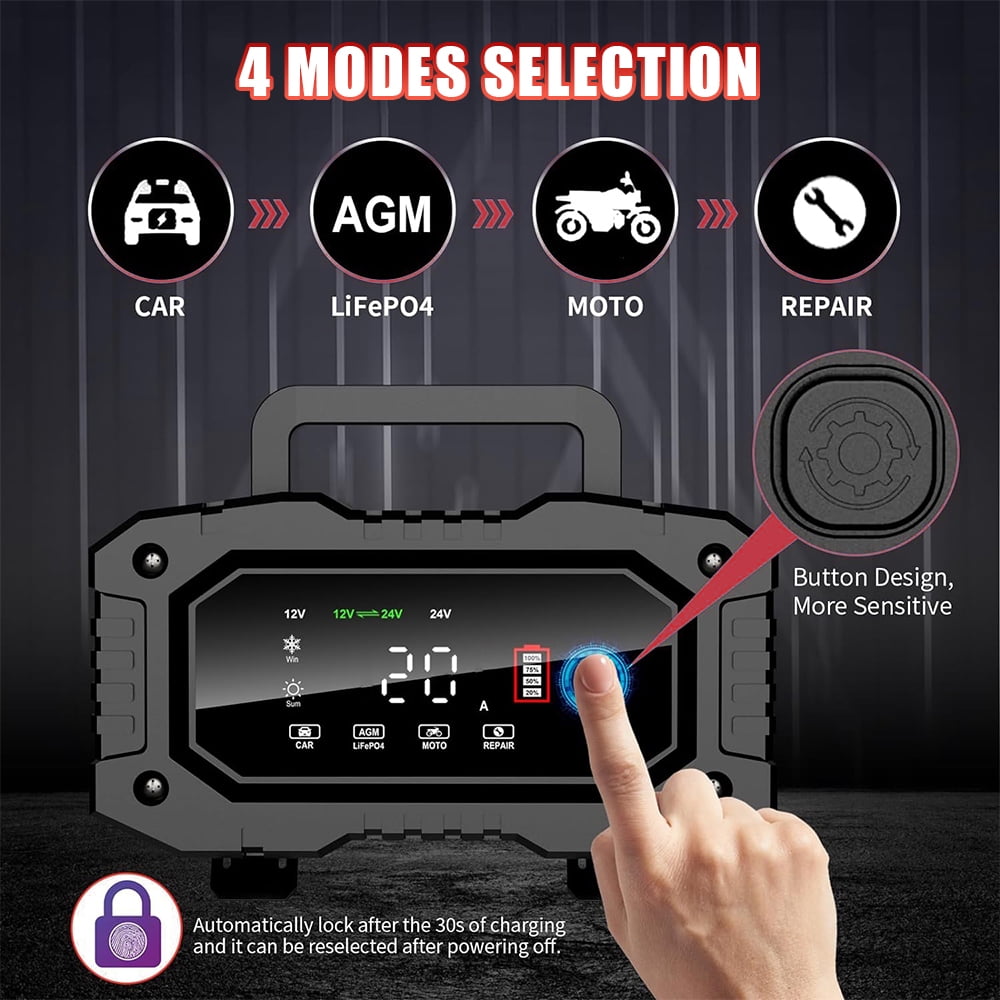Kepeak 20 Amp 12 Volts 300 Watts Portable Car Battery Charger