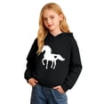 thumbnail image 4 of IWRICH Love Horse Hoodie for Girls Equestrian Horseback Riding Gift Idea Sweatshirt with Horses,Size 2-14 Years Black 150, 4 of 4