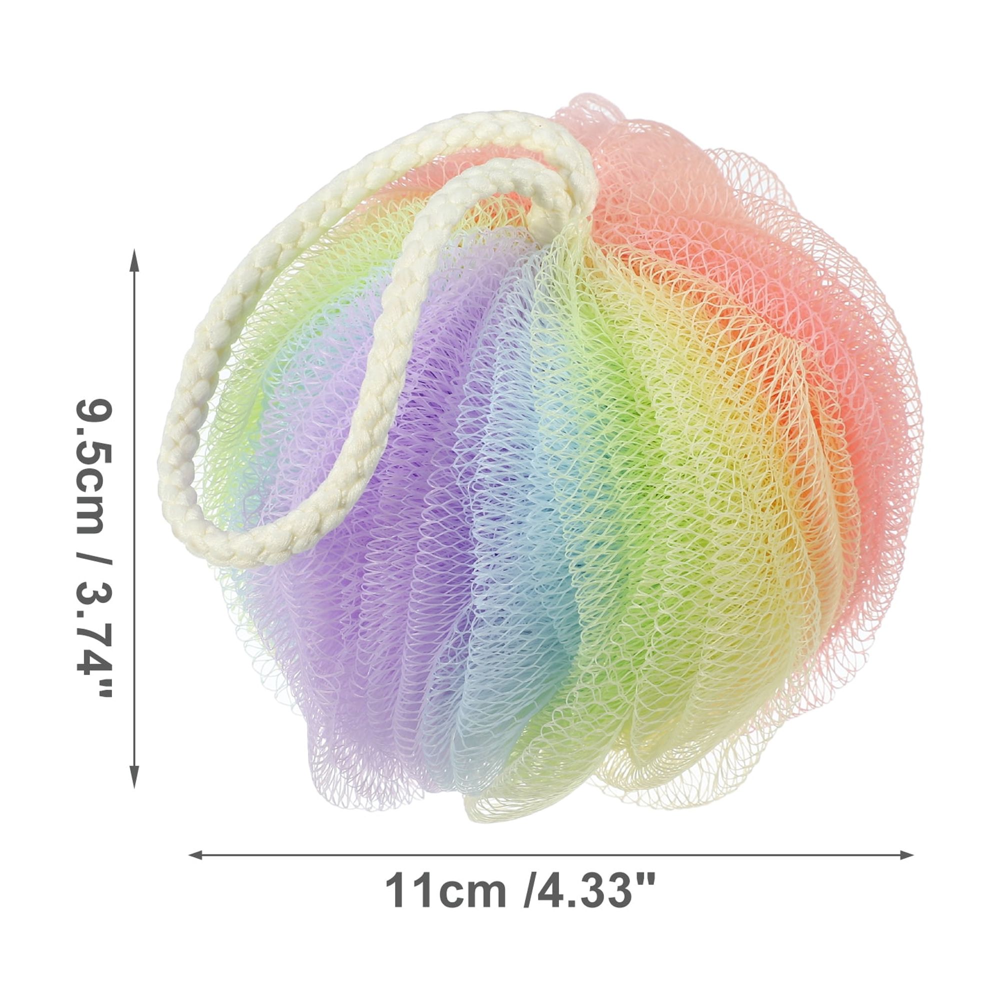 Unique Bargains 1 Pc Bath Shower Loofah Sponge Body Puffs 3.74"x4.33" Assorted Color