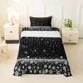 thumbnail image 2 of Homewish Black Gray Twin Sheets, Diamonds Sequins Print Bedding for Girls, 3 Pieces (1 Flat Sheet, 1 Fitted Sheet and 1 Pillowcase), 2 of 6