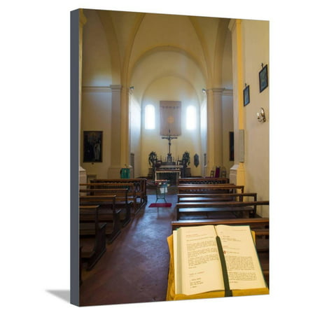 Inside Very Small Chapel in the Town of Volpaia Chianti Tuscany Stretched Canvas Print Wall Art By Terry