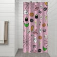 thumbnail image 2 of Pink Halloween Elements Pattern Shower Curtain 36"x72" ,Bathroom Decorative Shower Curtains Set with 12 Hooks,Modern Waterproof Washable Shower Curtain, 2 of 6