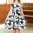 thumbnail image 6 of Girls Summer Vacation New Cute Panda Pattern Short Sleeve O-Neck School Party Fashion Casual Leisure Dress Cute Sundress, 6 of 6