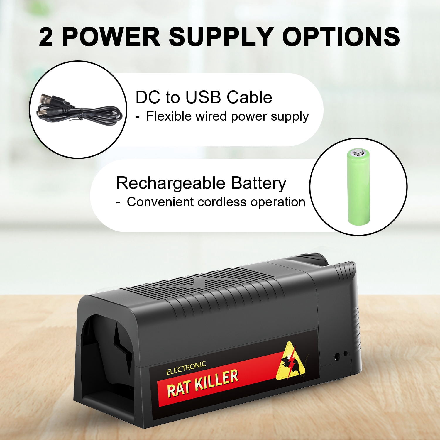 MK08 Electric Mouse Trap 2 Pack, Mouse Traps Indoor for Home, Rat Trap, Rat Poisoning for Inside, Electric Mouse Trap Zapper, Electric Rat Trap, Get Rid of Mice Permanently