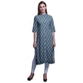 thumbnail image 1 of Bimba Printed Button Down Straight Tunic Dresses For Women Kurti X-Large, 1 of 6