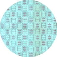 thumbnail image 1 of Ahgly Company Indoor Round Abstract Light Blue Modern Area Rugs, 4' Round, 1 of 4