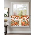 thumbnail image 2 of Fall Sheer Curtains 54 inches Long, Plant Maple Leaf Deciduous Pumpkin Sunflower Light Filtering Sheer Window Curtains Rod Pocket Voile Drapes for Bedroom Living Room, 52"W x 54"L 2 Panels, 2 of 7