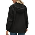 thumbnail image 4 of EIMELI Imperméable Femmes Léger Imperméable Imperméable Coupe-Vent à Capuche Extérieur (Noir M), 4 of 5