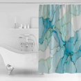 thumbnail image 2 of Shower Curtains Sets for Bathroom Decor Gradient Teal Marble Texture Waterproof Bathroom Curtain with Hooks, Abstract Watercolor Geometric for Bathroom Decor,60x72IN, 2 of 7