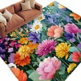 thumbnail image 6 of Watercolor Spring Floral Area Rug 5x7 Washable Rug Non Slip Farmhouse Flowers Colorful Large Area Rug Soft Stainresistant Indoor Floor Carpet for Living Room Bedroom Home Office Dining Room Nursery, 6 of 8