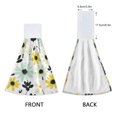 thumbnail image 3 of Yayeee Kitchen Hanging Hand Towels Set of 2 with Loop Bathroom Absorbent Tie Towel, White Flower, 3 of 7