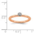 thumbnail image 5 of 925 Sterling Silver Stackable Pink-plated Diamond Ring Eternity Band Size 9 (.035 cttw.), 5 of 6