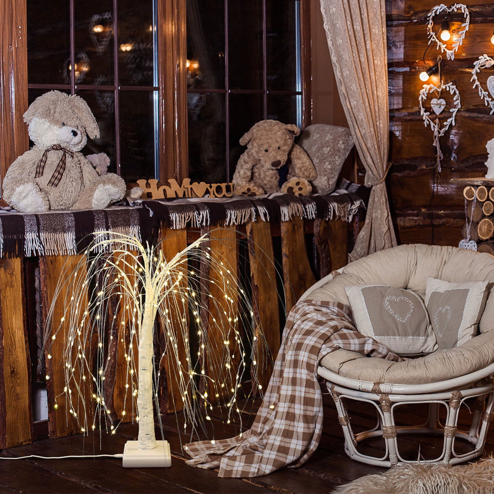 Christmas Willow Tree Lights Colorful Party Supplies 8 Flicker Modes For Most Occasions Holiday