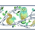 thumbnail image 1 of Dundee Deco Prepasted Wallpaper Border - Kids Forest Animals Gold, Blue, White, Pink, 15 ft x 9 in, 1 of 4