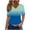 Blue, variant on Women'S Summer Clothes Oversized V-Neck Gradient Tops Loose Short Sleeve Blouse Going Out Trendy T-Shirts