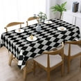 thumbnail image 2 of Black and White Harlequin Tablecloth 50x70 Inch, Washable Waterproof Rectangular Table Cover for Party Picnic Dinner Decor, 2 of 5