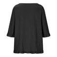 thumbnail image 6 of Cute Outfits for Women Summer Womens Vacation Outfits Clothing Set Female Round Neck Short Sleeve Tops Pants Sets Long Pant Style S_680 Women's Tracksuits Black 4XL, 6 of 9