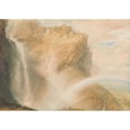 thumbnail image 2 of Joseph Mallord William Turner 14x11 Black Ornate Wood Framed Double Matted Museum Art Print Titled: Upper Fall of the Reichenbach: Rainbow (1810), 2 of 5