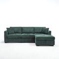 thumbnail image 4 of Modern Storage Sofa with Dual Usb, 2 Side Pockets, Ottoman Storage Bench Cloud Sectional Chenille Sofa Oversized, 4-Seat, L-Shaped Couch (Green), 4 of 11